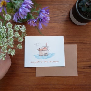 If I fits I sits- cat housewarming card