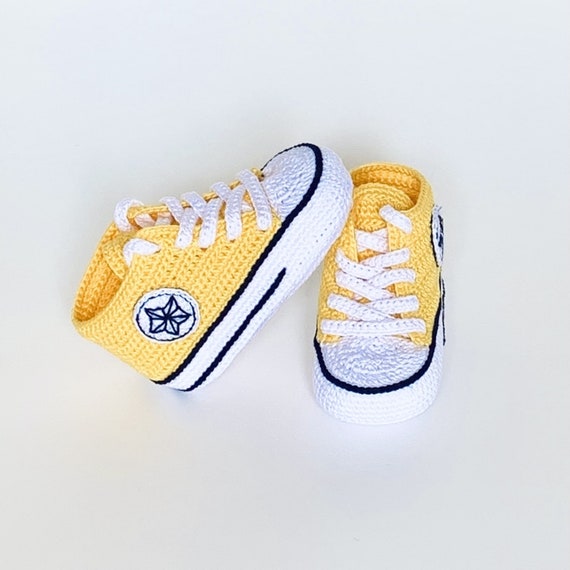 yellow infant converse