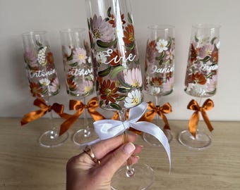 Hand Painted Glasses - Bridesmaid Proposal/Bride and Groom Wedding Gift