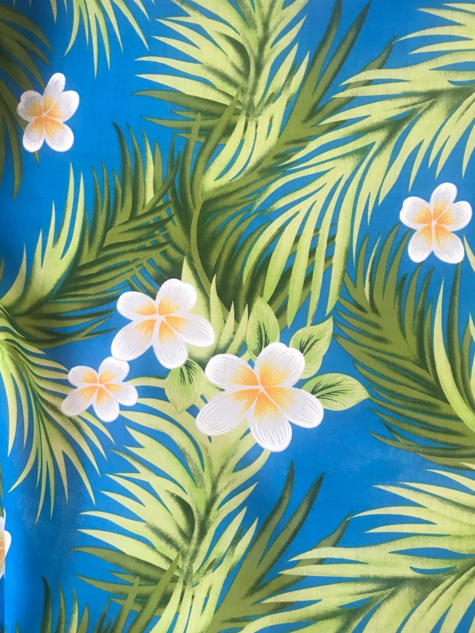 Hawaiian Print Plumeria Flower Fabric Tropical Flower | Etsy