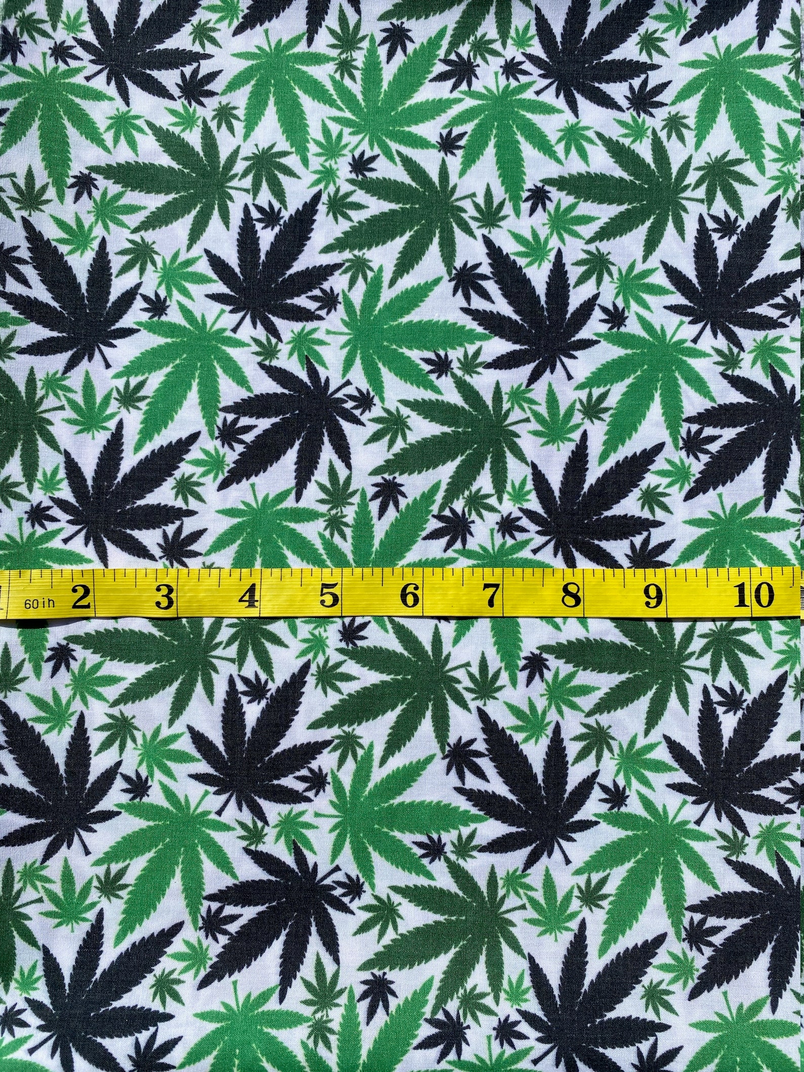 Marijuana cannabis leaf fabric in Green/Black Cotton face | Etsy