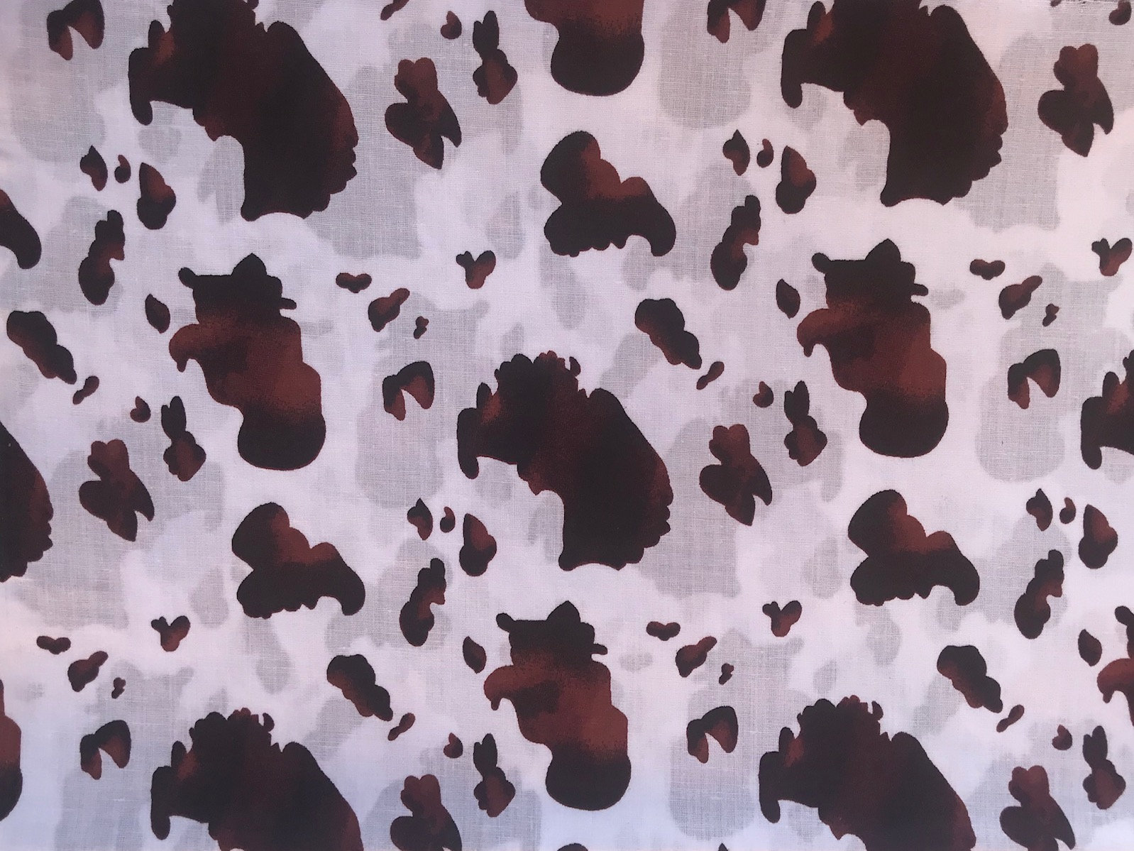 Cow Printed Cotton Fabric Brown and White Cow Fabric Etsy