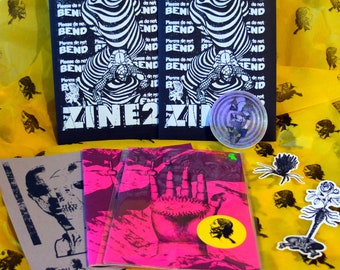 JDBM Illustration ZINE2, Zine 2, art zine, zine pack, sticker pack, jdbm illustration, weird art, collage, A5 zine