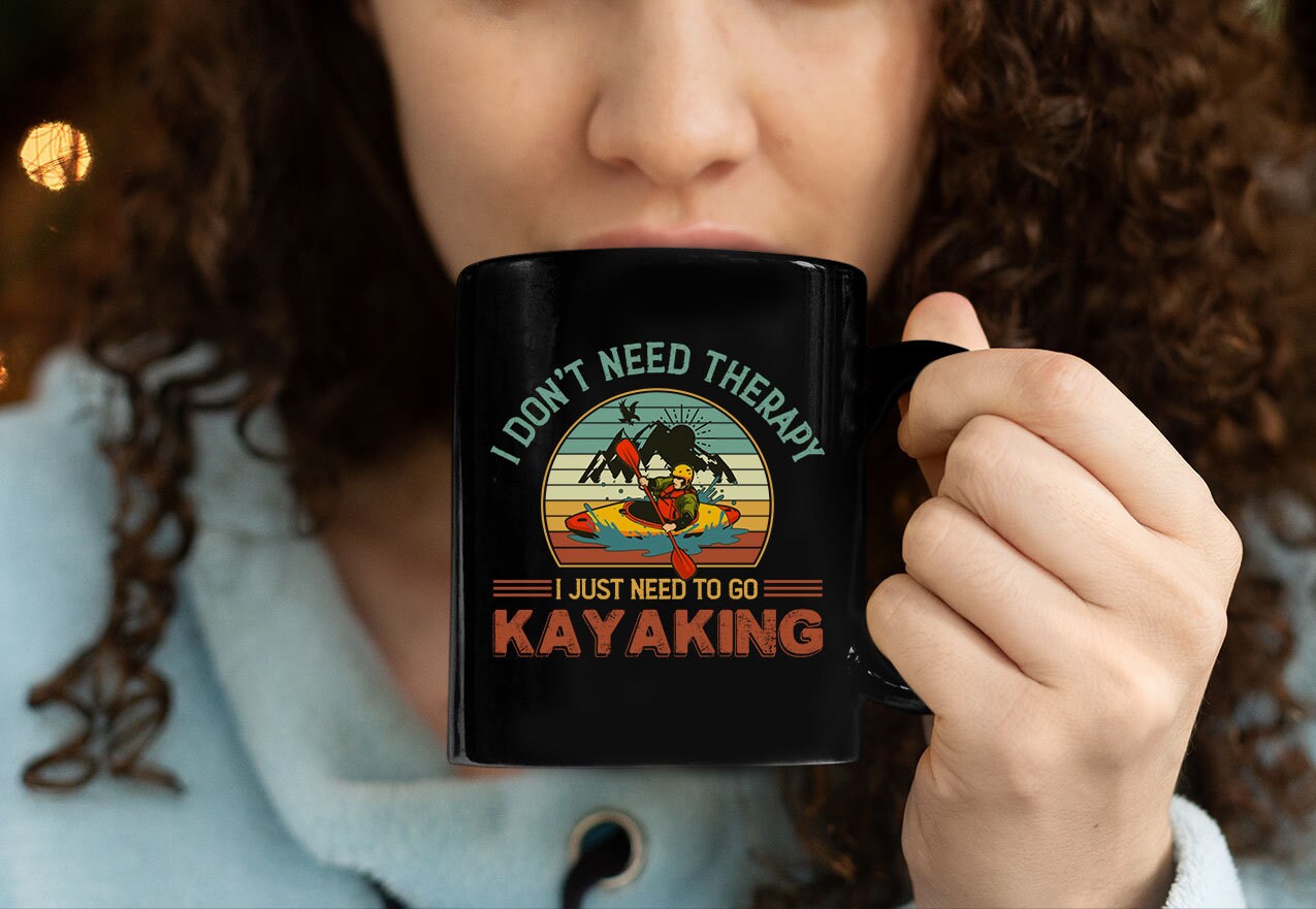 Kayaking Vintage Coffee Mug Kayaking Therapist Cup Water Etsy