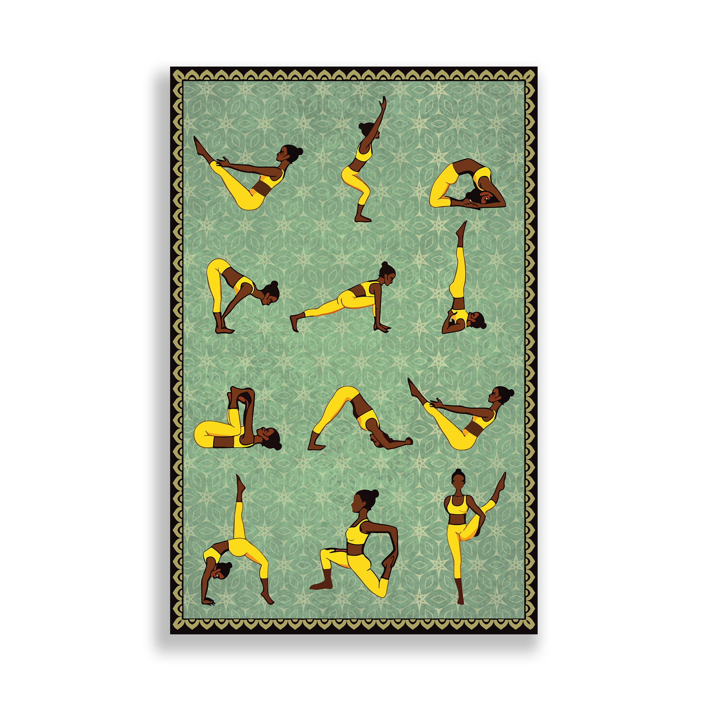 Black Woman Yoga Poster Yoga Pose Wall Art Black History Etsy