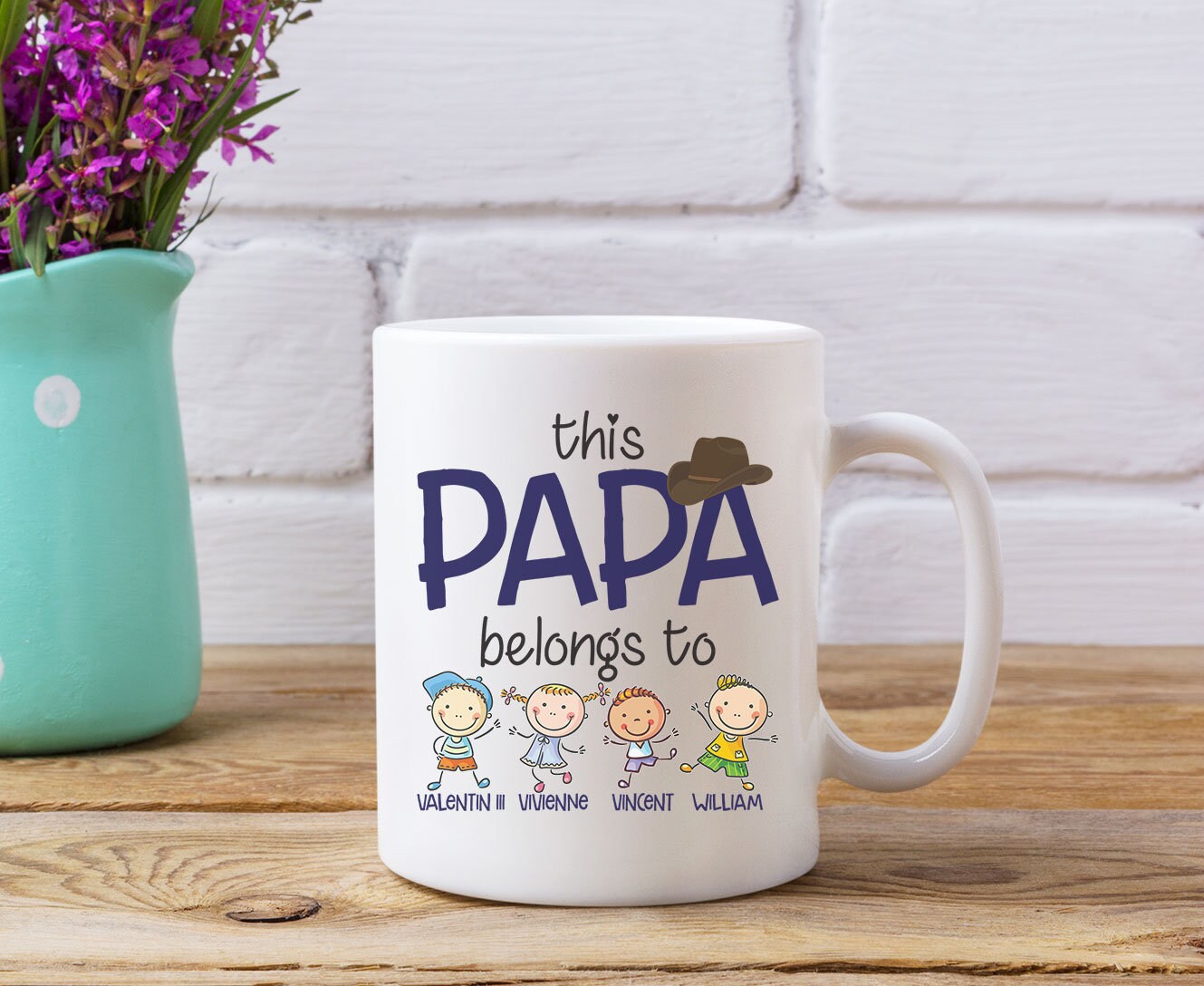 Papa Mug Personalized Fathers Day Gift This Papa Belongs To Etsy