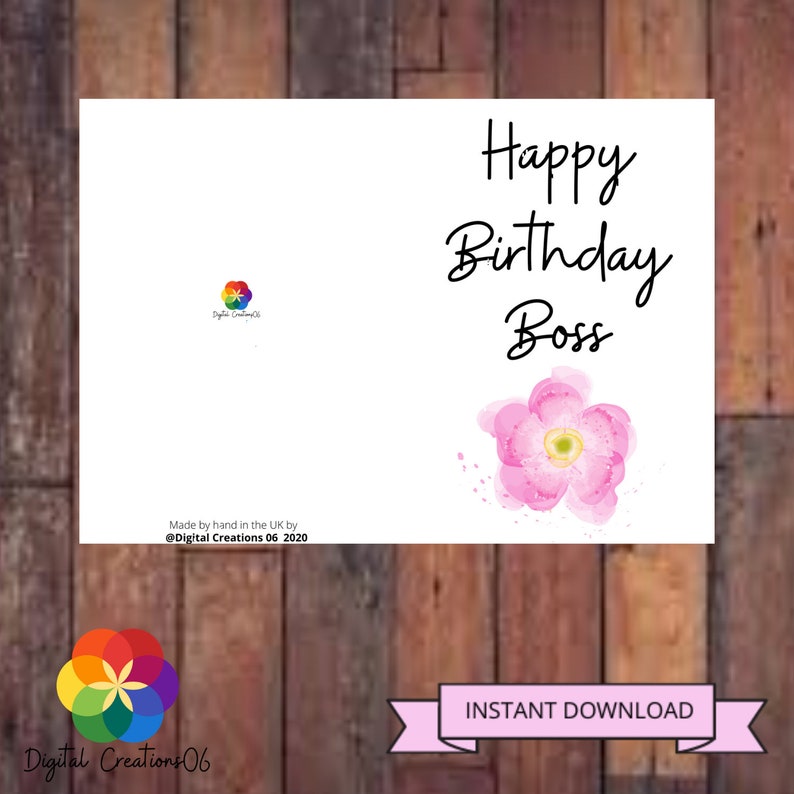 Printable boss birthday card boss card boss cardbirthday - Etsy México