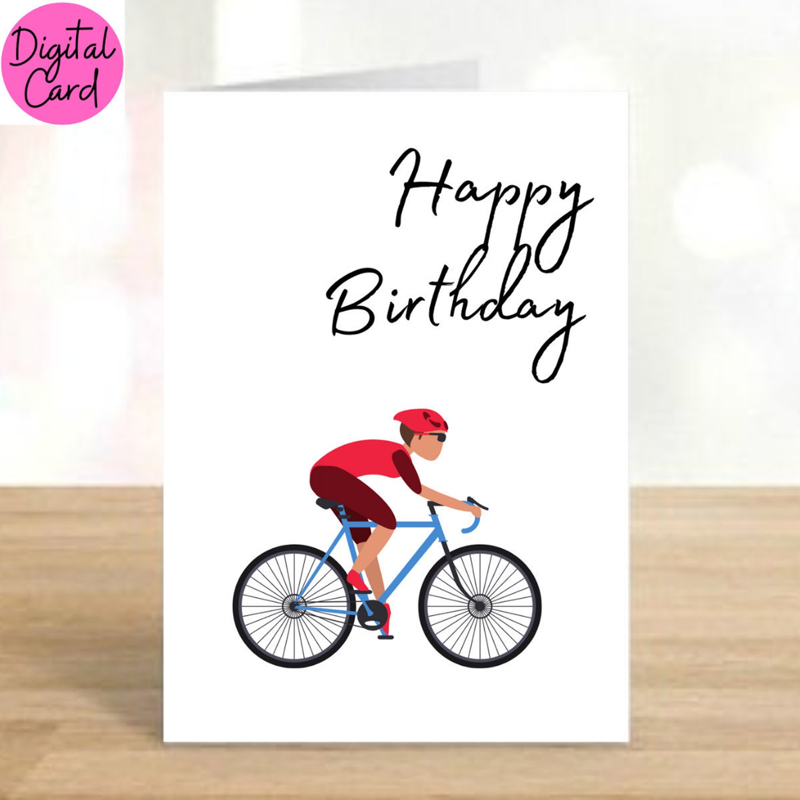 Cycling Birthday Cardgreeting Cardracing Bike Cardmale Etsy Hong Kong