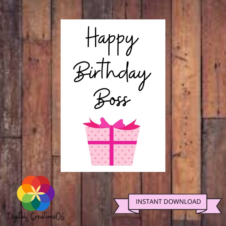 printable boss birthday card boss card boss cardbirthday