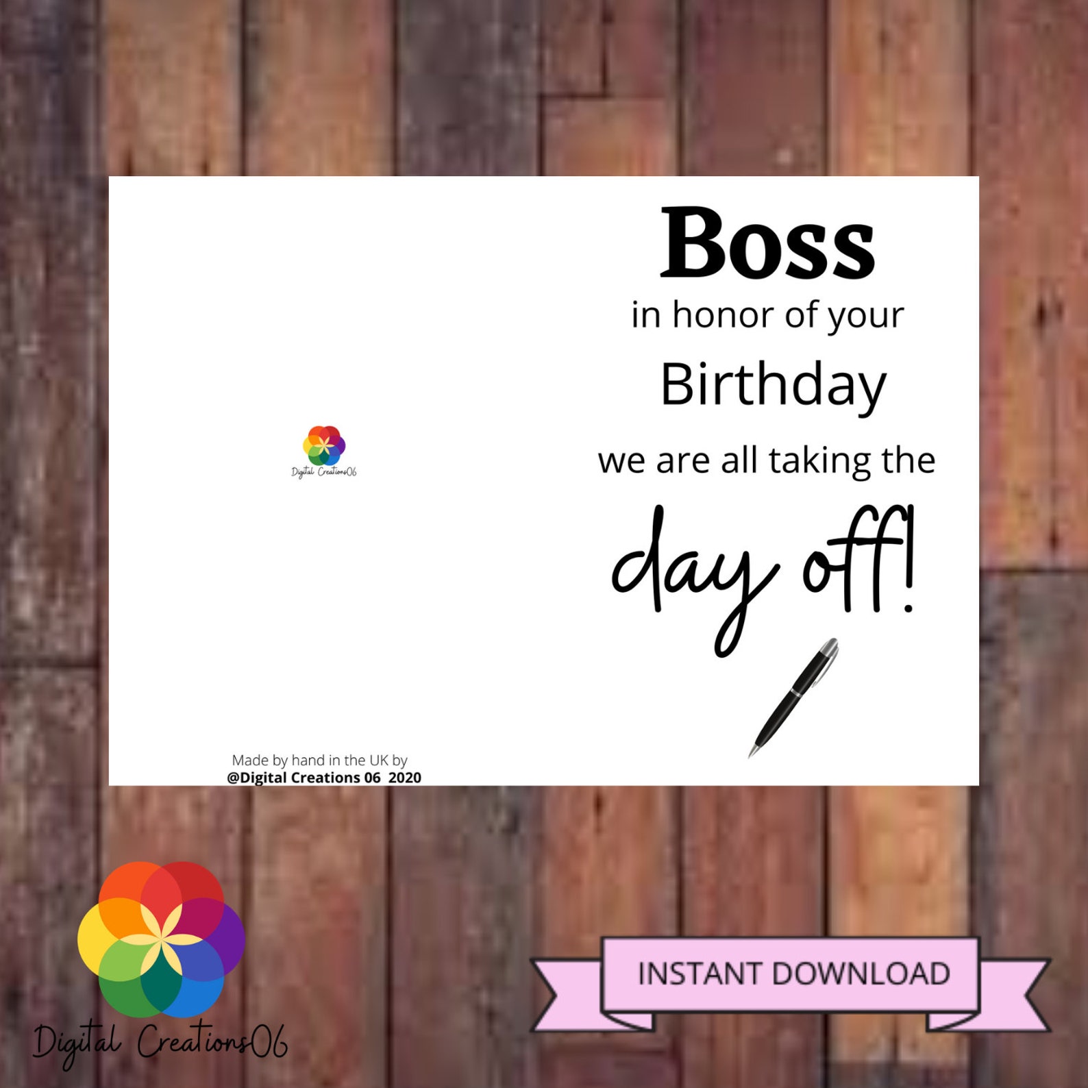 Funny Boss Birthday Card Boss Birthday Card Work Birthday Etsy