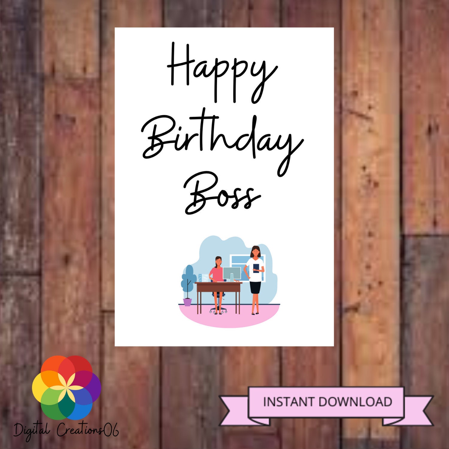 Printable boss birthday card boss card boss cardbirthday | Etsy