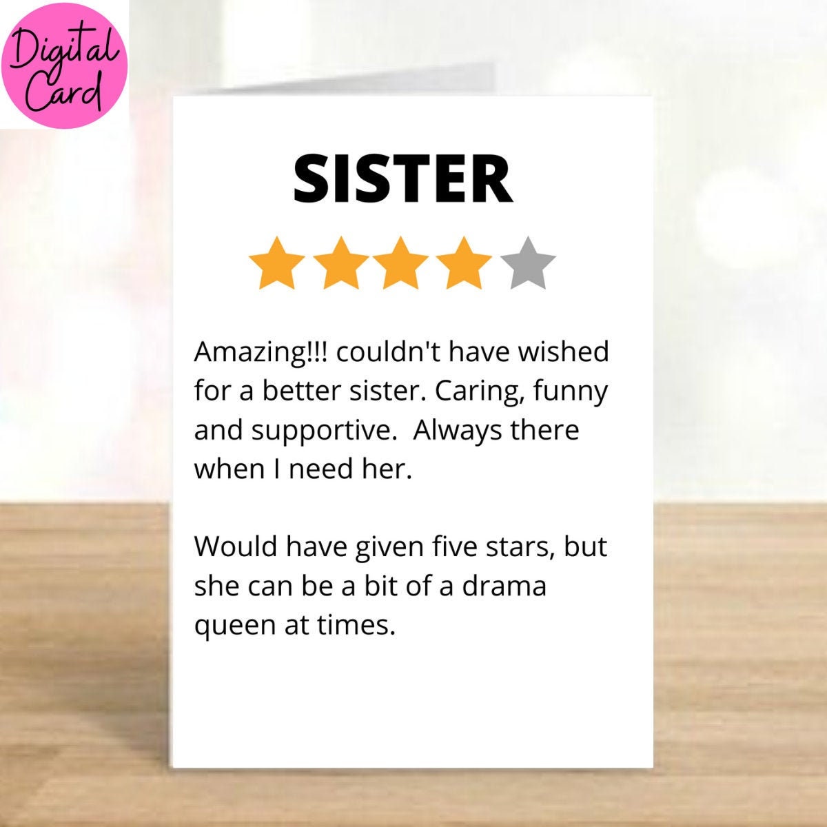 Funny sister birthday card greeting card humor card banter Etsy