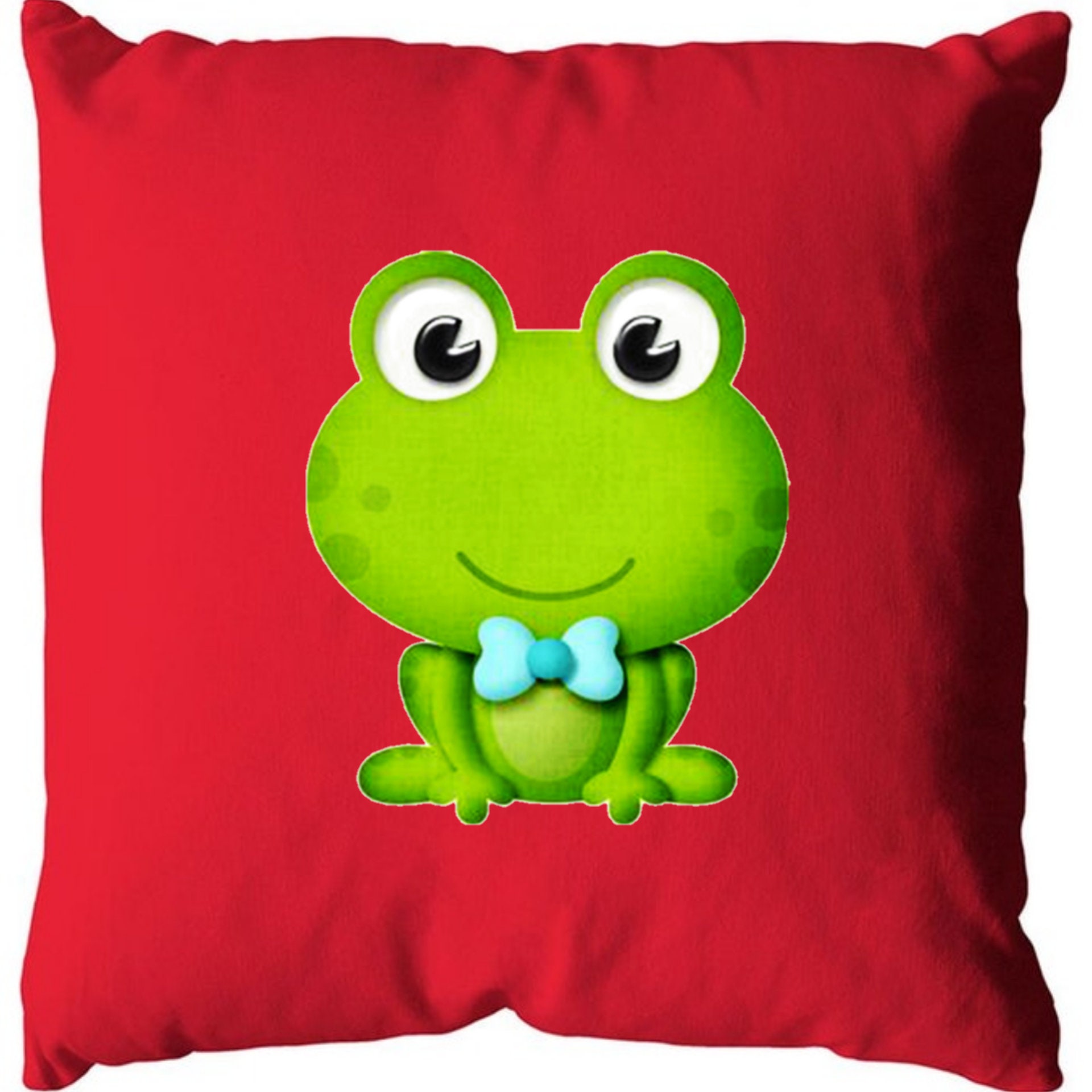 Housse de Coussin | 3 Couleurs Disponibles Suédine Sublimation Coton, Grenouille 1, Made in France M