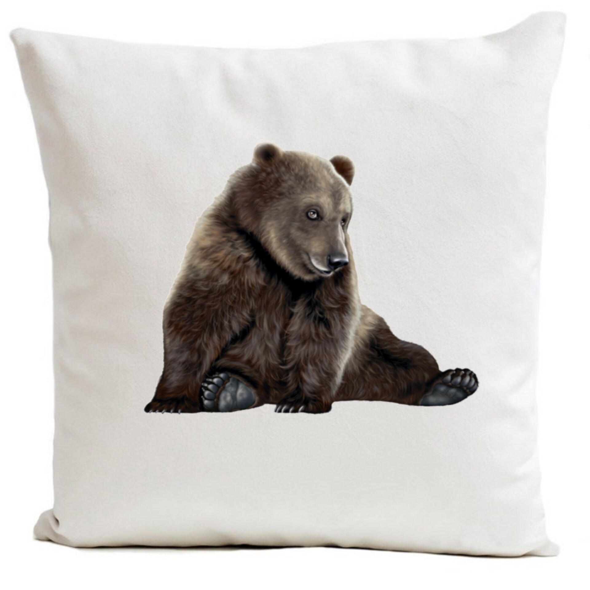 Housse de Coussin | 3 Couleurs Disponibles Suédine Sublimation Coton, Ours 1, Made in France Marque 