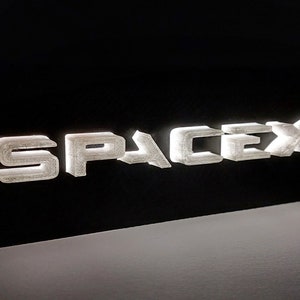 3D Printed SpaceX Logo LED Lamp: Backlit Table Night Light