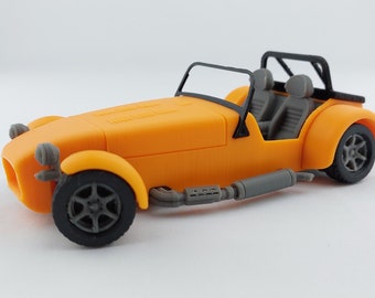 Caterham Super Seven R300 Retro Car 3D Printed Orange Replica