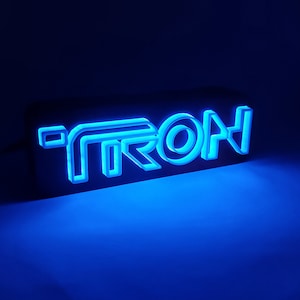 Tron Legacy LED Lamp | Tron Legacy Logo Light | Tron Table Lamp | Backlit Lamp | Retro Design Lamp | Tron Gift | Tron Legacy Night Light