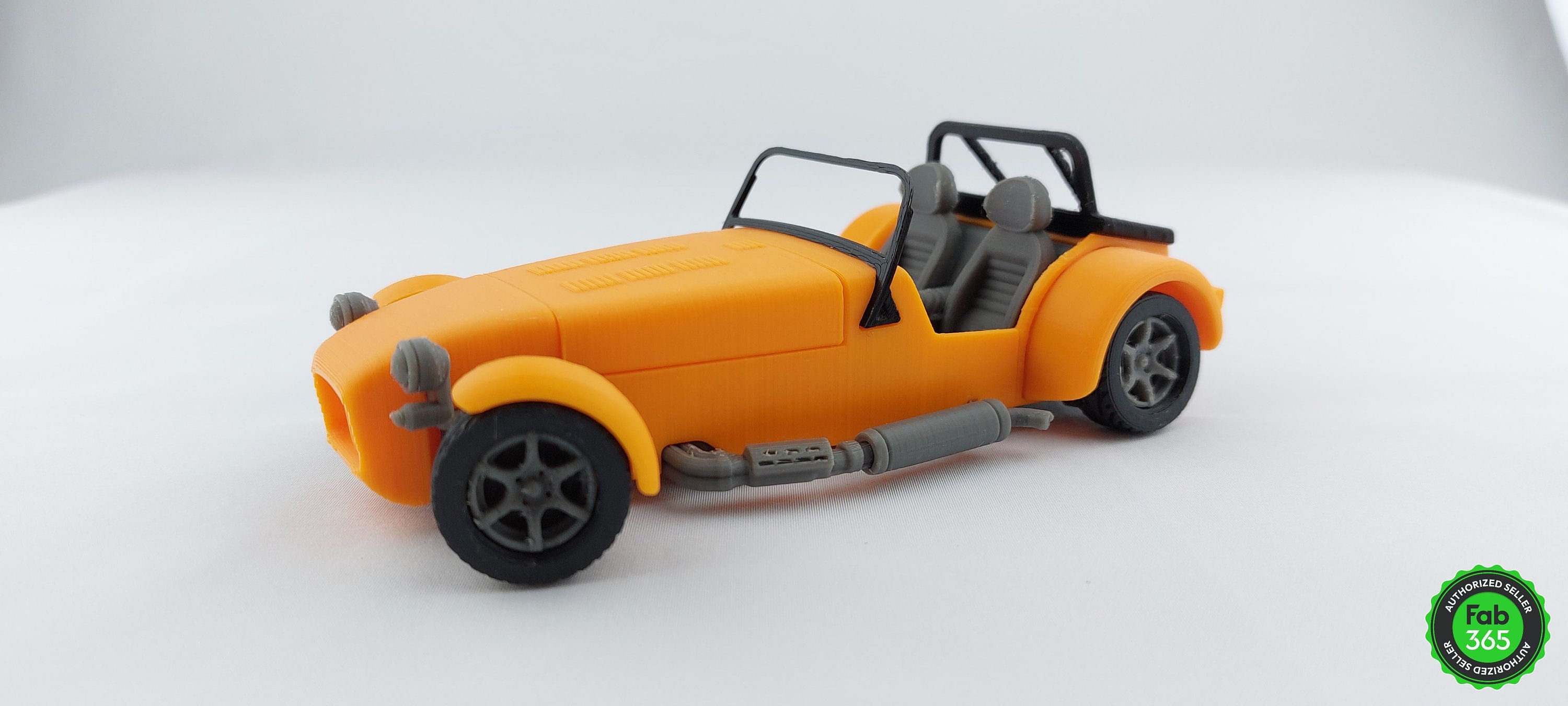 Caterham Super Seven R300 Retro Car 3D Printed Orange