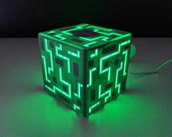 The Alien Cube Multicolor LED USB Table Lamp 3D Printed