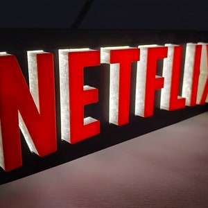 Netflix LED Lamp | Netflix Logo Light | Netflix Table Lamp | Backlit Lamp | Retro Design Lamp | Netflix Gift | Netflix Night Light
