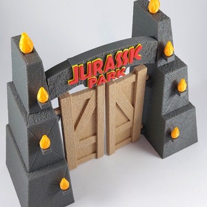 Ultimate Jurassic Park Gate Textured 3D Printed Kit Scale 1:55 Bestseller | Jurassic Park Stone Textured Door | Gift Collectible Diorama