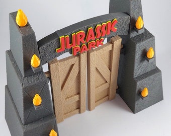 Ultimate Jurassic Park Gate Textured 3D Printed Kit Scale 1:55 | Jurassic Park Stone Textured Door | Jurassic Park Gift Collectible