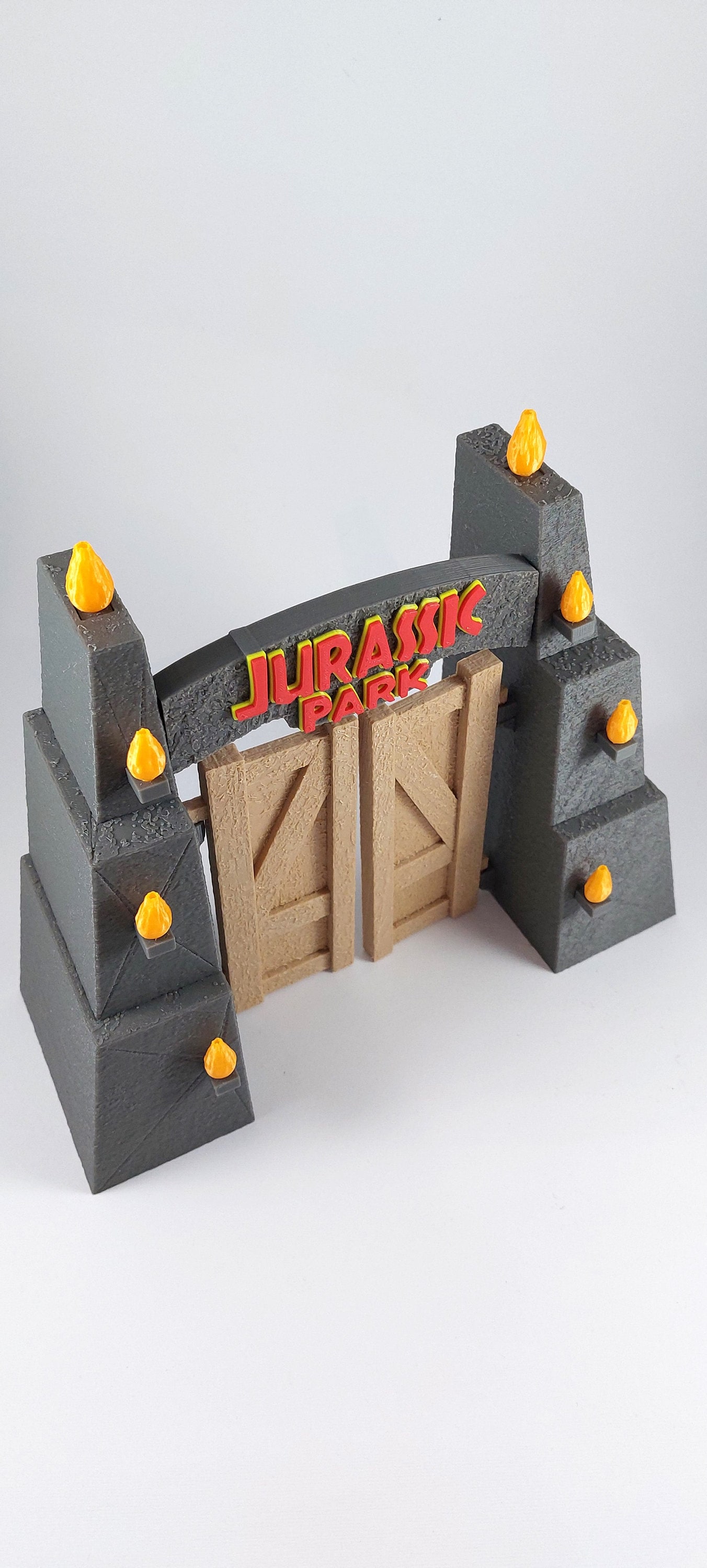 Ultimate Jurassic Park Gate Textured 3D Printed Kit Scale 1:55 Bestseller | Jurassic Park Stone Textured Door | Gift Collectible Diorama