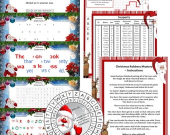 Christmas Robbery Mystery Game For Kids - Printed and Posted