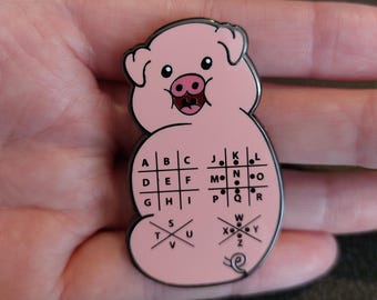 Pig Pen Cipher Enamel Pin – Escape Room Puzzle Gift
