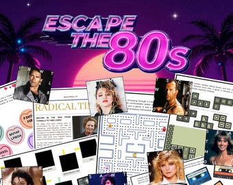 80s Escape Room Game in an Envelope | Retro Puzzle Game for Adults & Parties