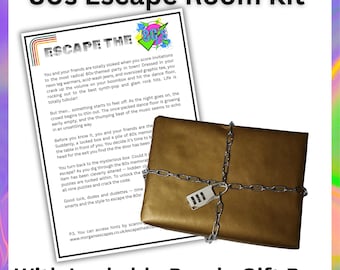 80s Escape Room Puzzle Game Kit - With Lockable Gift Box