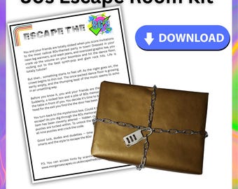 80s Escape Room Puzzle Game Kit - Instant Printable Download