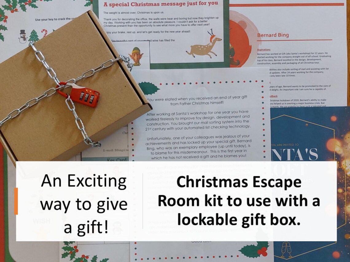 Christmas Escape Room Kit Printable Instant Download Etsy