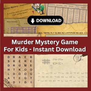 Murder Mystery Game For Kids - Instant Download