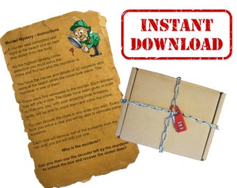 Murder Mystery Game Kit For Kids - Printable Instant Download - Escape Room Inspired