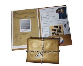 Escape Room Game Kit - Unsolved Case File - Lockable Puzzle Gift Box