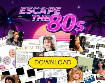 80s Escape Room Game | Printable Instant Download Retro Puzzle for Game Night