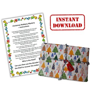 Christmas Robbery Mystery Kit For Kids - Escape Room Inspired - Printable Instant Download
