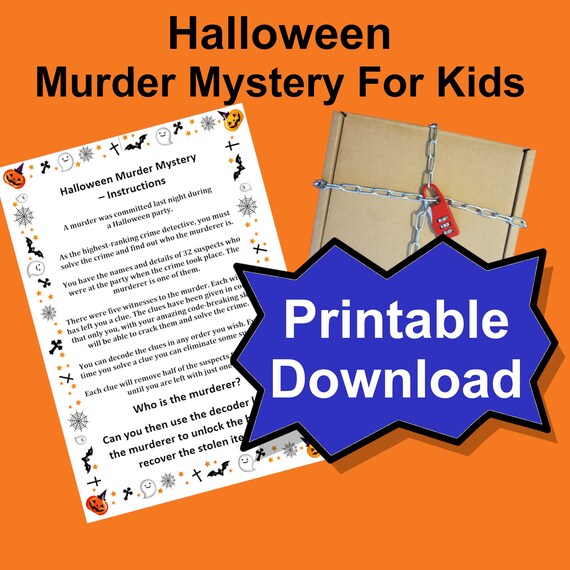 Halloween Murder Mystery Kit for Kids Escape Room Inspired Etsy