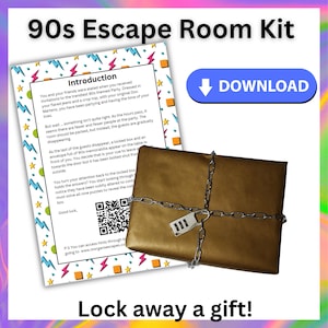 Kit de jogo de escape room dos anos 90 - Download para impressão