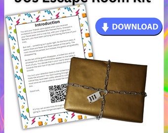 90s Escape Room Game Kit - Instant Printable Download