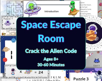 Space Escape Room Game for Kids | Printable Digital Download | Birthday Party Game | Classroom Activity