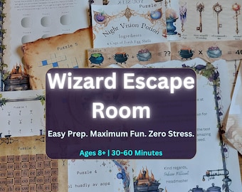 Wizard Escape Room Game for Kids | Printable Digital Download | Birthday Party Game | Classroom Activity