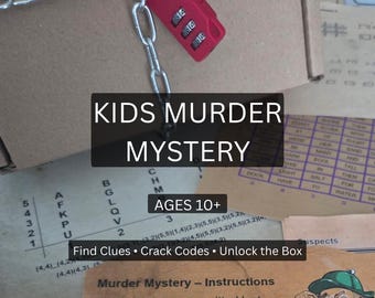 Kids Murder Mystery Game with Lockable Gift Box | Escape Room Style