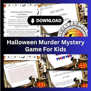 Halloween Murder Mystery Game For Kids - Instant Download
