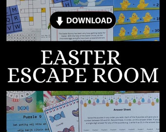 Gioco di fuga dalla stanza di Pasqua per bambini - Download immediato stampabile