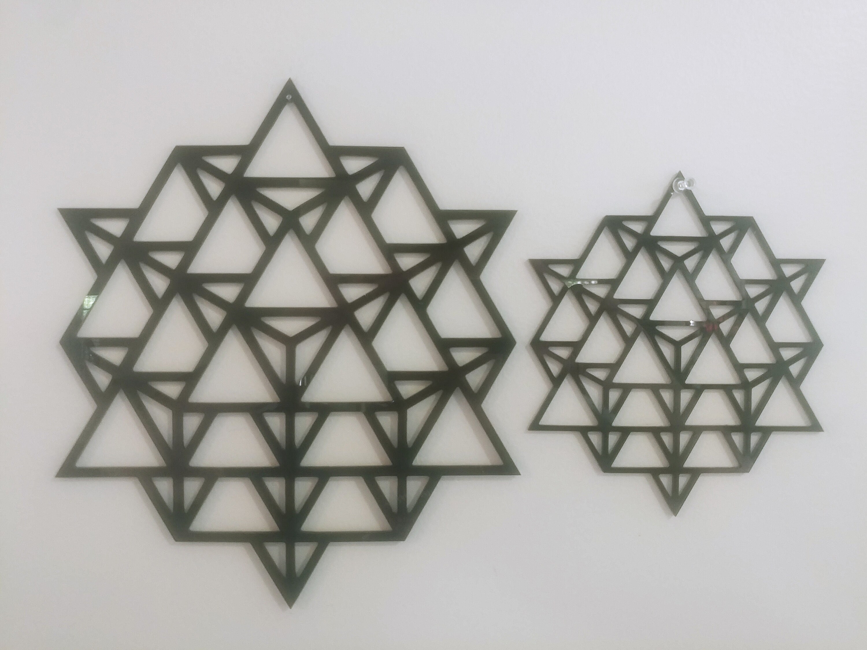 Leinuosen 4 Pcs 12 Inch Crystal Grid Board Sacred Geometry Wall Art Set  Metatron Cube, Flower of Life, Sri Yantra, 64 Star Tetrahedron Pagan Decor