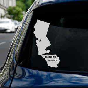 California Rebublic State Car Decal/ Cali Grizzly Bear Sticker/ California Wall Decal