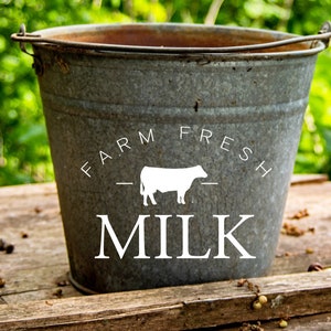 Farm Fresh Milk Cow Decal, Farm Decal, Modern Farmhouse Decor, Cow Wall Decal, Kitchen Wall Decor