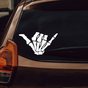 Skeleton Hang Loose Hand Sign Car Decal Sticker